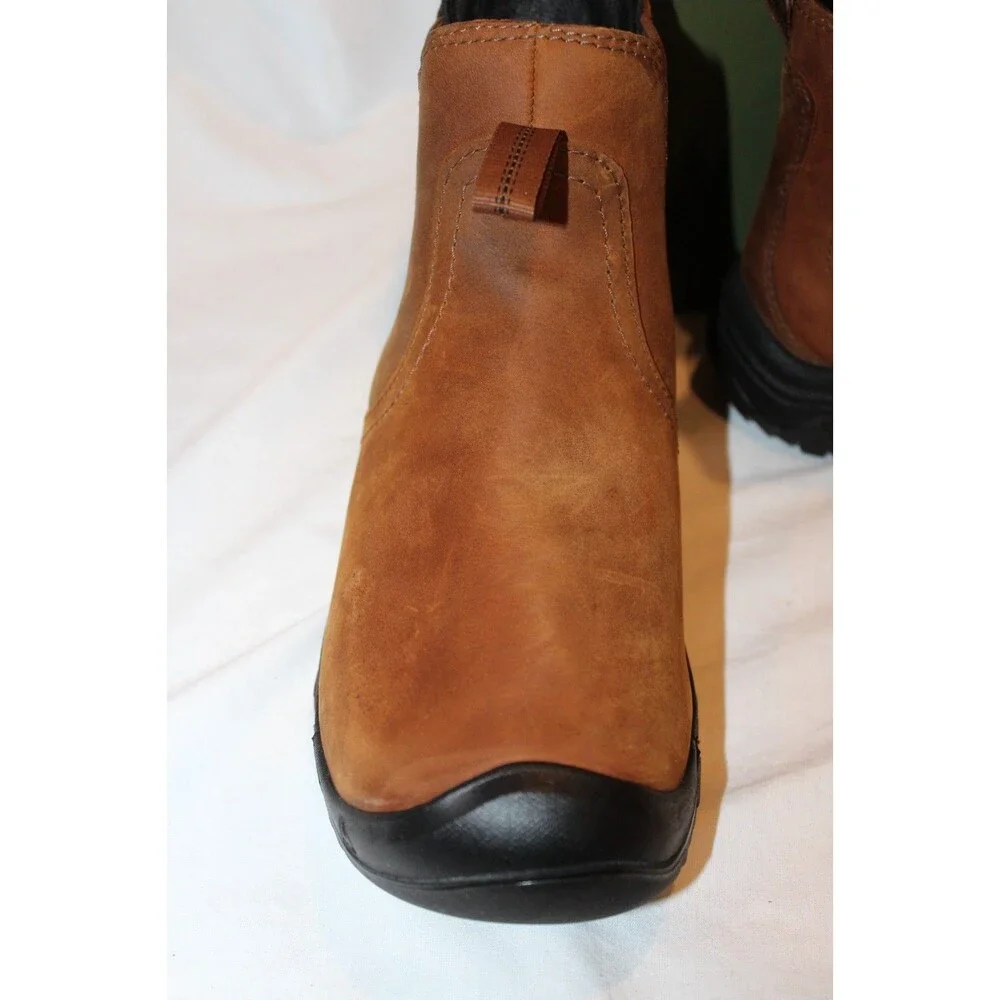 Keen Greta Chelsea II Waterproof Boots Size 7 Women's BISON BLACK Leather $175